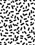 Black White Random Rectangle Pattern Rug