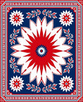 Bold Red White Starburst Medallion Rug