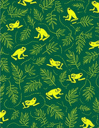 Yellow Frog Leaf Pattern Design Rug