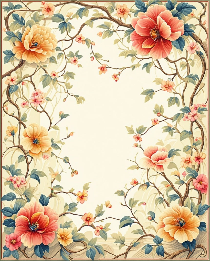 Vibrant Floral Vines Artistry Rug