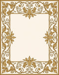 Elegant Gold Floral Art Nouveau Frame Rug
