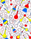 Vibrant Scientific Apparatus Doodle Pattern Rug