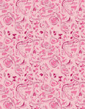 Pink Abstract Flowing Floral Pattern Rug