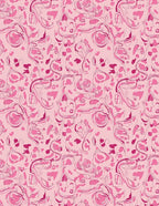 Pink Abstract Flowing Floral Pattern Rug