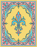 Fleur De Lis Abstract Patterned Design Rug