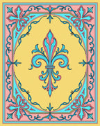 Fleur De Lis Abstract Patterned Design Rug