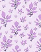 Purple Floral Patterned Botanical Design Rug