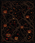 Spooky Pumpkin Patch Vine Pattern Rug