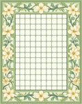 Floral Vine Grid Pattern Rug