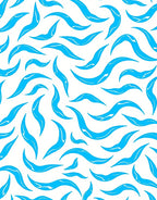 Abstract Blue Wavy Swirl Pattern Rug