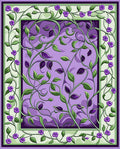 Purple Floral Vine Border Design Rug