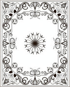 Ornate Floral Scrollwork Centerpiece Rug