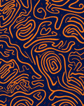 Abstract Swirly Orange Lines Rug