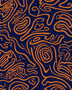 Abstract Swirly Orange Lines Rug