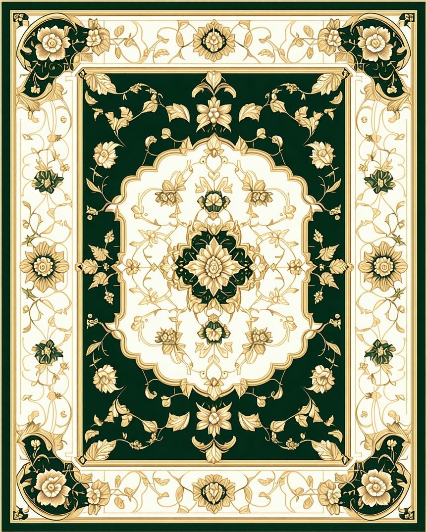 Classic Floral Swirls Repeating Pattern Rug