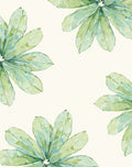 Serene Green Tropical Leaf Bloom Rug