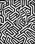 Bold Black White Geometric Lines Art Rug