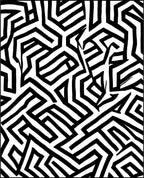 Bold Black White Geometric Lines Art Rug