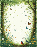Enchanted Garden Butterflies Birds Rug