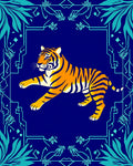 Bold Tiger Jungle Frame Design Rug