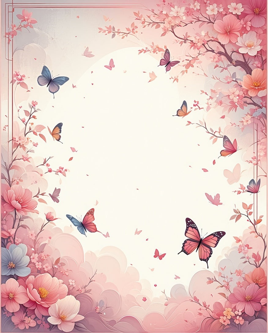Spring Blossom Butterflies Garden Rug