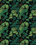 Vibrant Green Leafy Abstract Design Rug