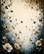 Ethereal Floral Butterfly Garden Design Rug