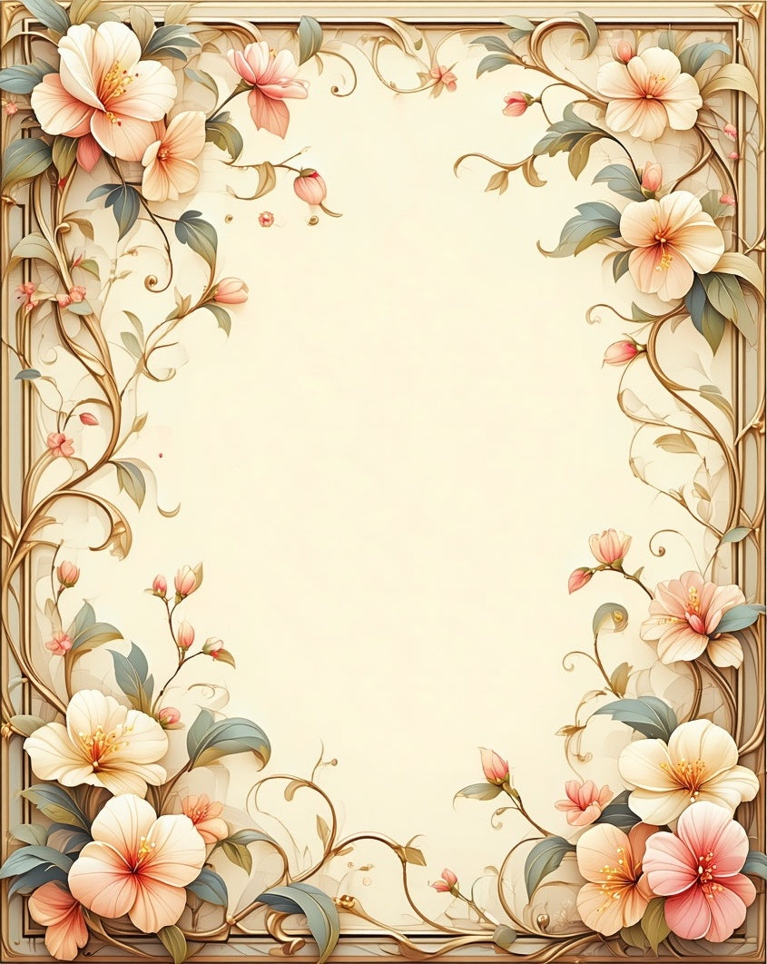 Floral Vine and Leaf Pattern Rug