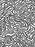 Abstract Black White Swirl Pattern Rug
