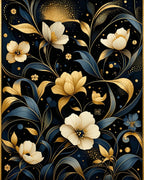 Elegant Floral Vines With Gold Accents Rug