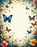 Whimsical Butterflies and Flowers Pattern Rug