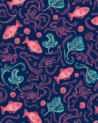 Coral Reef Fish Seaweed Pattern Rug