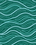 Teal And Aqua Abstract Wave Composition Rug