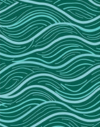 Teal And Aqua Abstract Wave Composition Rug