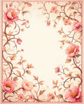 Pink Delicate Floral Vines Rug