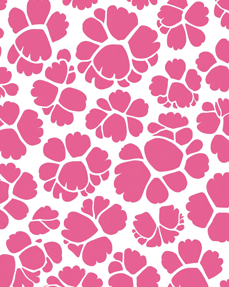 Bold Pink Floral Pattern Rug