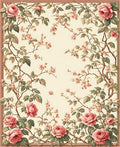 Vintage Rose and Blossom Branches Rug