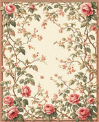 Vintage Rose and Blossom Branches Rug