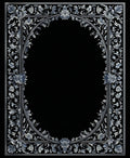 Ornate Floral Scrollwork Frame Design Rug