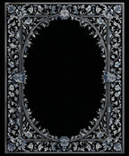 Ornate Floral Scrollwork Frame Design Rug