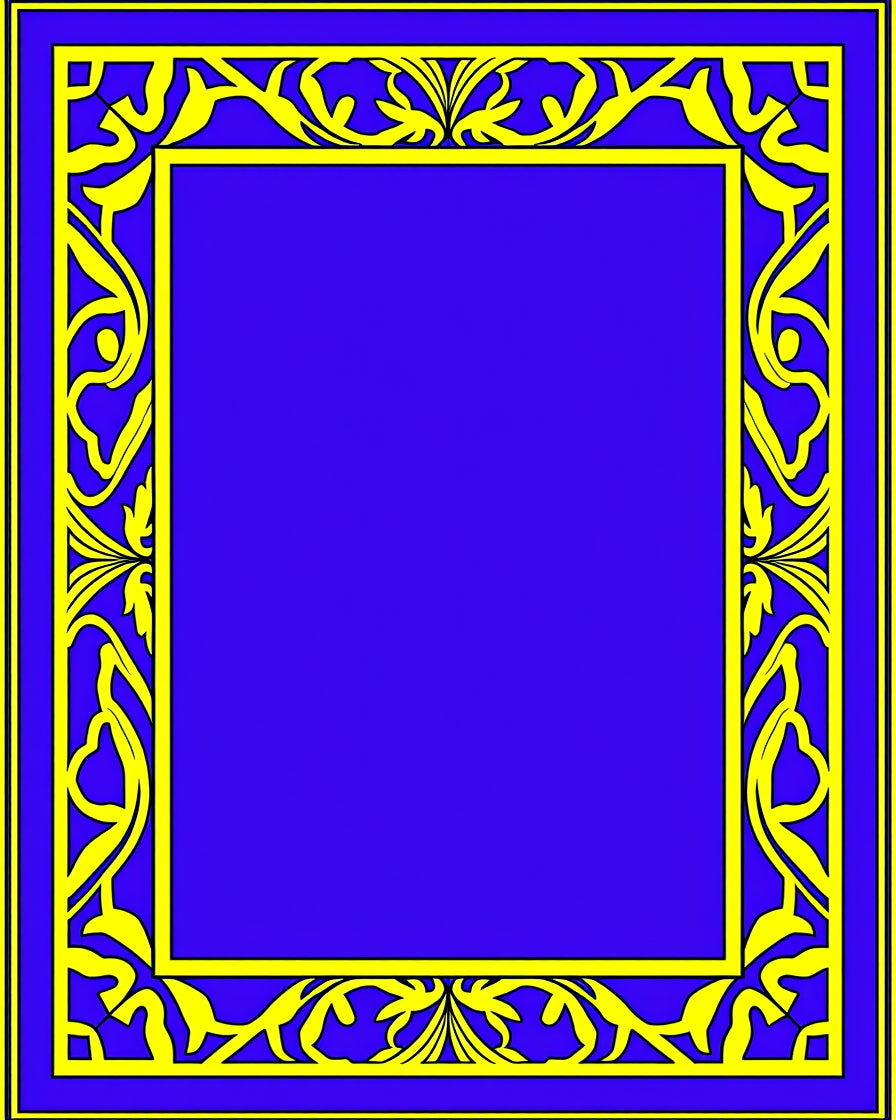Bold Blue Yellow Floral Design Rug