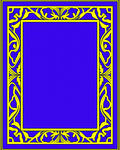 Bold Blue Yellow Floral Design Rug
