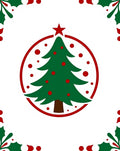 Round Festive Evergreen Holiday Tree Rug