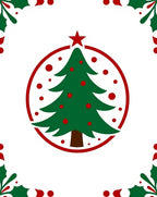Round Festive Evergreen Holiday Tree Rug
