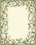 Elegant Floral Vine Border Design Rug