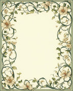 Elegant Floral Vine Border Design Rug