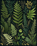 Deep Forest Fern And Foliage Design Rug