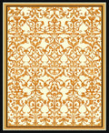 Aged Gold Floral Nouveau Rug
