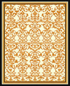 Aged Gold Floral Nouveau Rug
