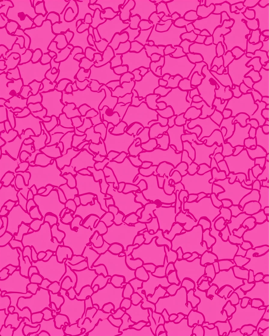 Vibrant Pink Abstract Organic Pattern Rug